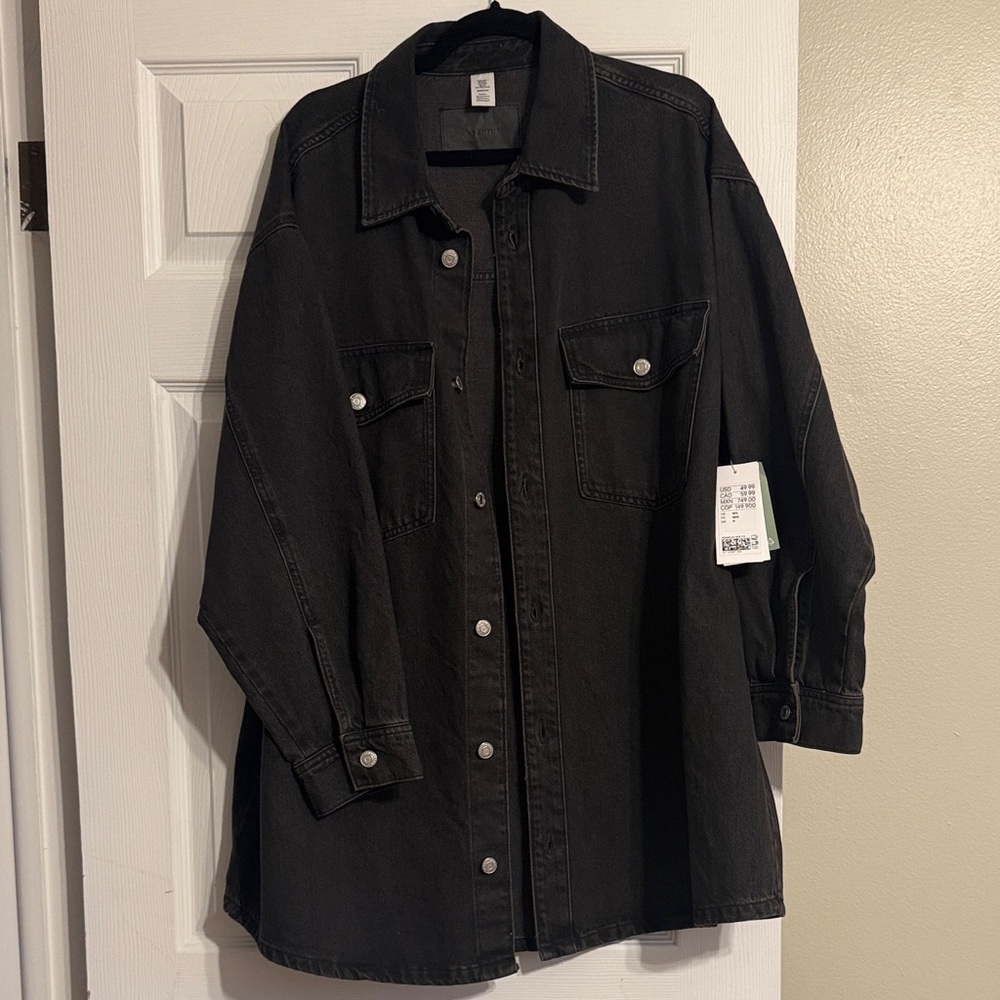Black Denim long jacket or minidress